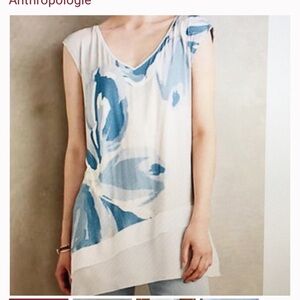 Anthropologies Deletta tee tunic top blouse casual top short sleeve size S